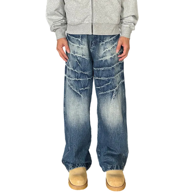 Patterned Denim Jeans