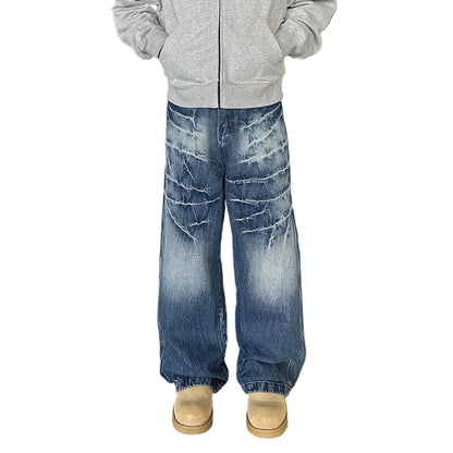 Patterned Denim Jeans