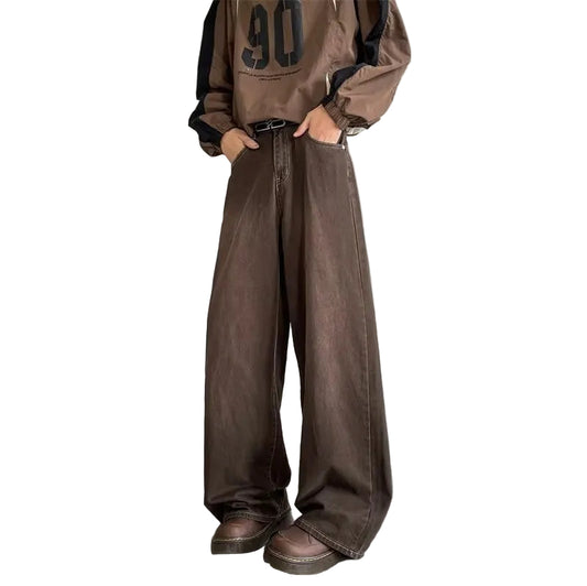 Casual Loose Wide-Leg Denim Jeans