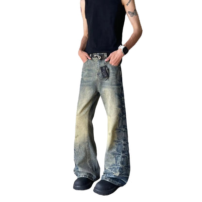 Flared Wide-Leg Denim Jeans