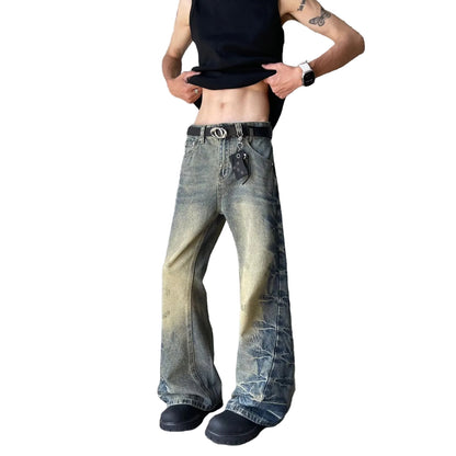 Flared Wide-Leg Denim Jeans