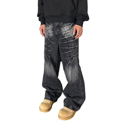 Patterned Denim Jeans